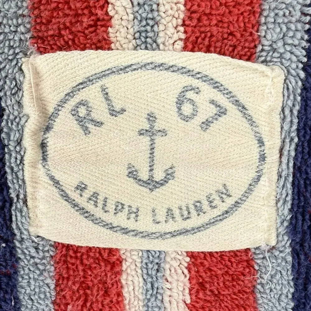 Ralph Lauren RL 67 Striped Cotton Hand Towels Nautical Made in USA Set of 2